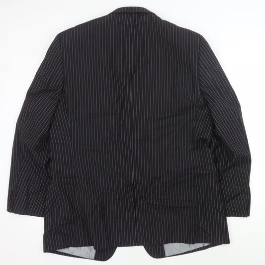 Mens UK Size 46 Charlton Gray Regular Black Suit Jacket