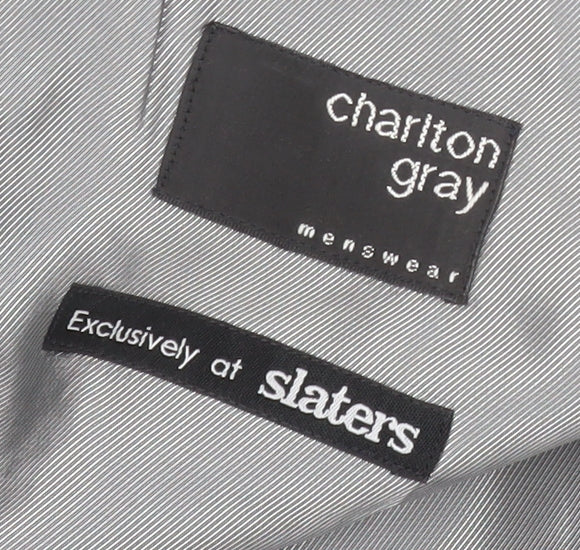 Mens UK Size 46 Charlton Gray Regular Black Suit Jacket