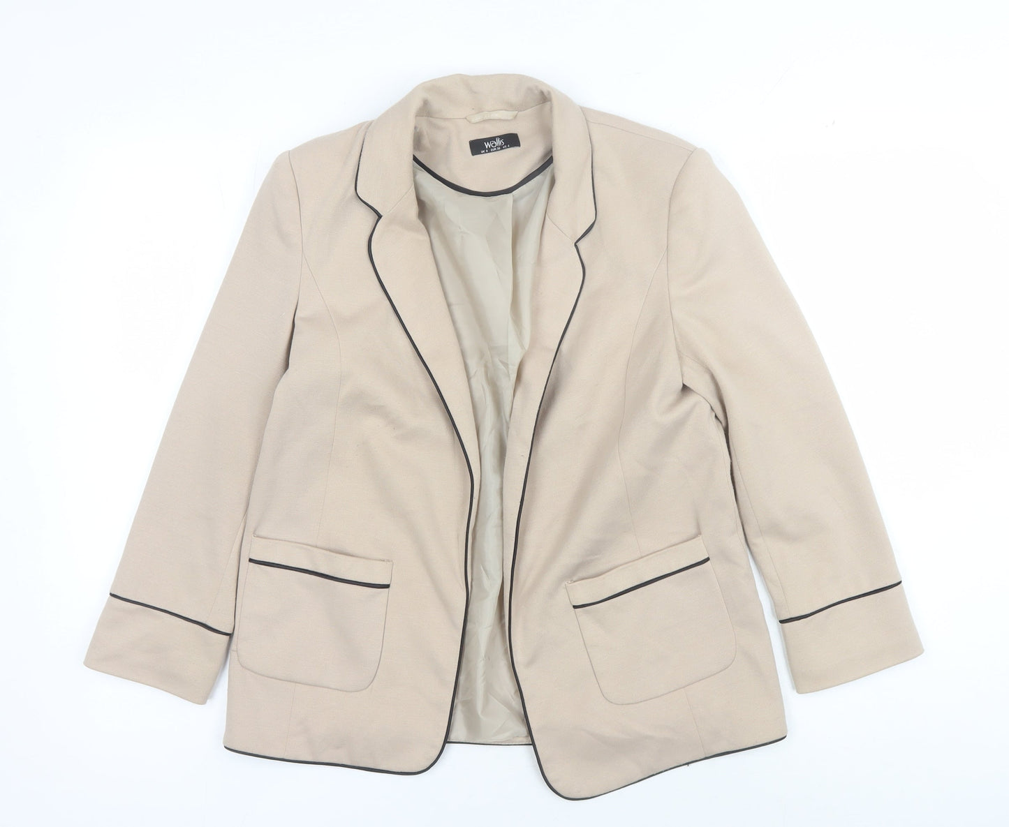 Wallis Beige Suit Jacket Women's Size 8 Long Sleeve