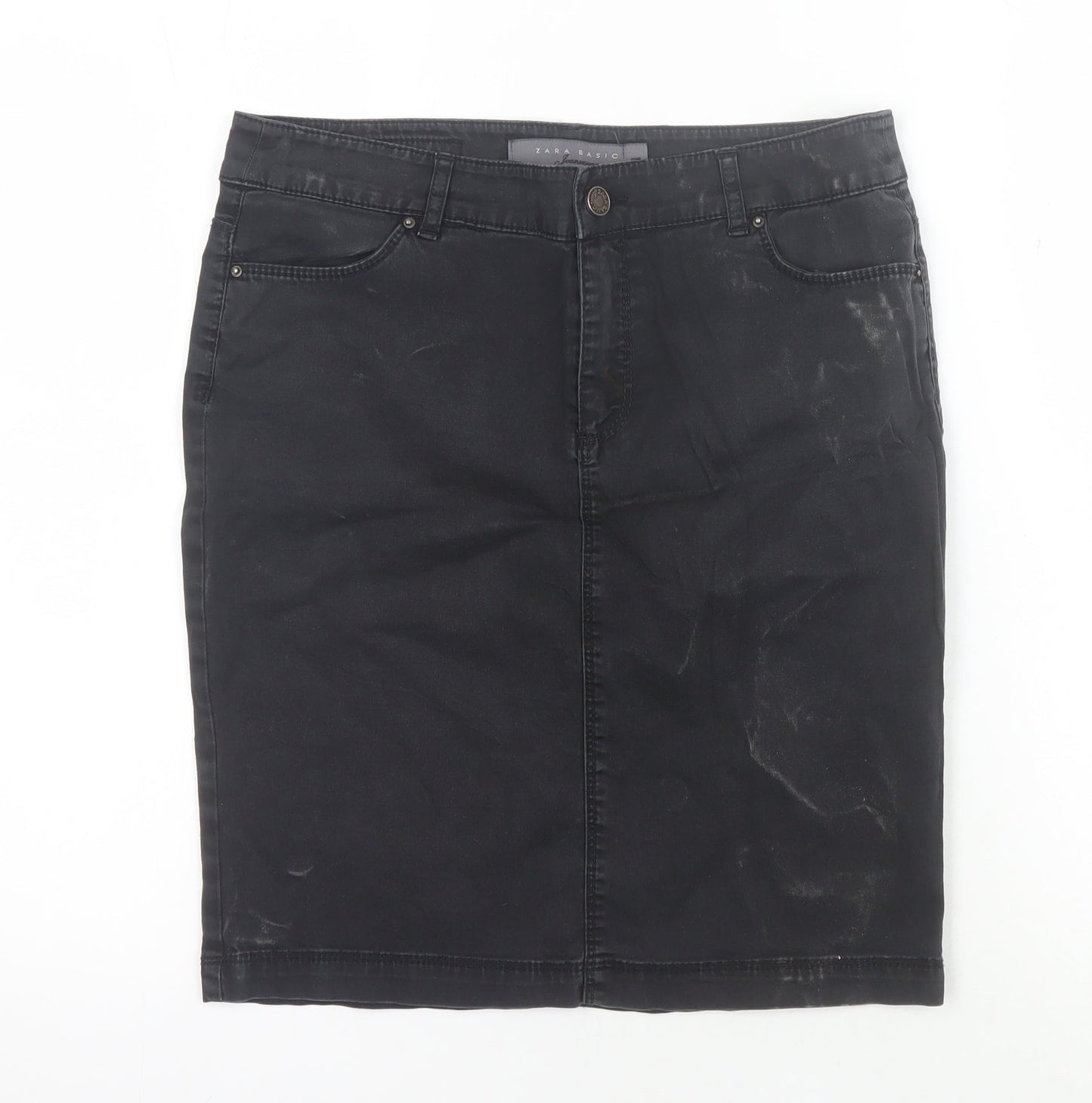Womens UK Size 6 Zara Straight & Pencil Denim Skirt