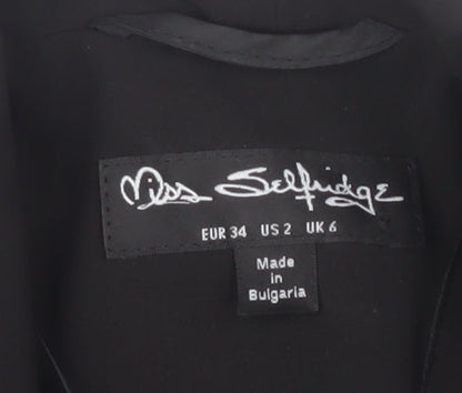 Miss Selfridge Women's Black Blazer Size 6 Woven