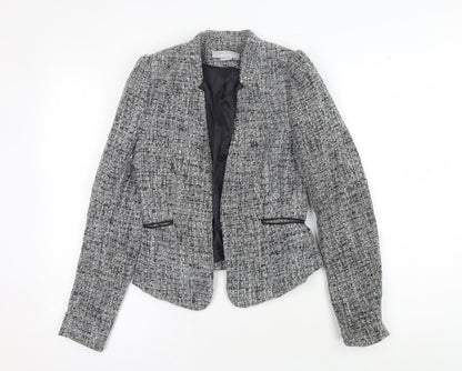 H&M Women's Grey Bouclé Blazer, Size 8, Lined, Excellent