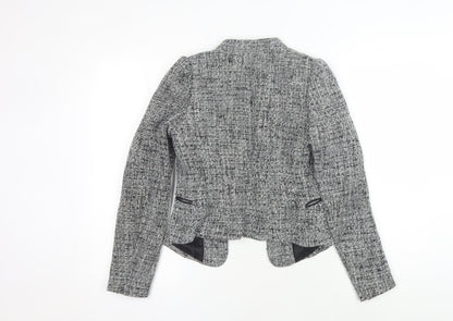 H&M Women's Grey Bouclé Blazer, Size 8, Lined, Excellent