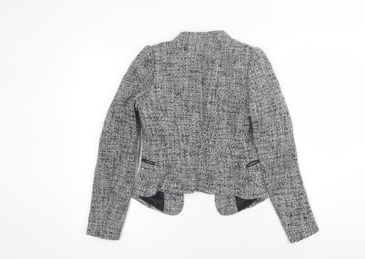 H&M Women's Grey Bouclé Blazer, Size 8, Lined, Excellent