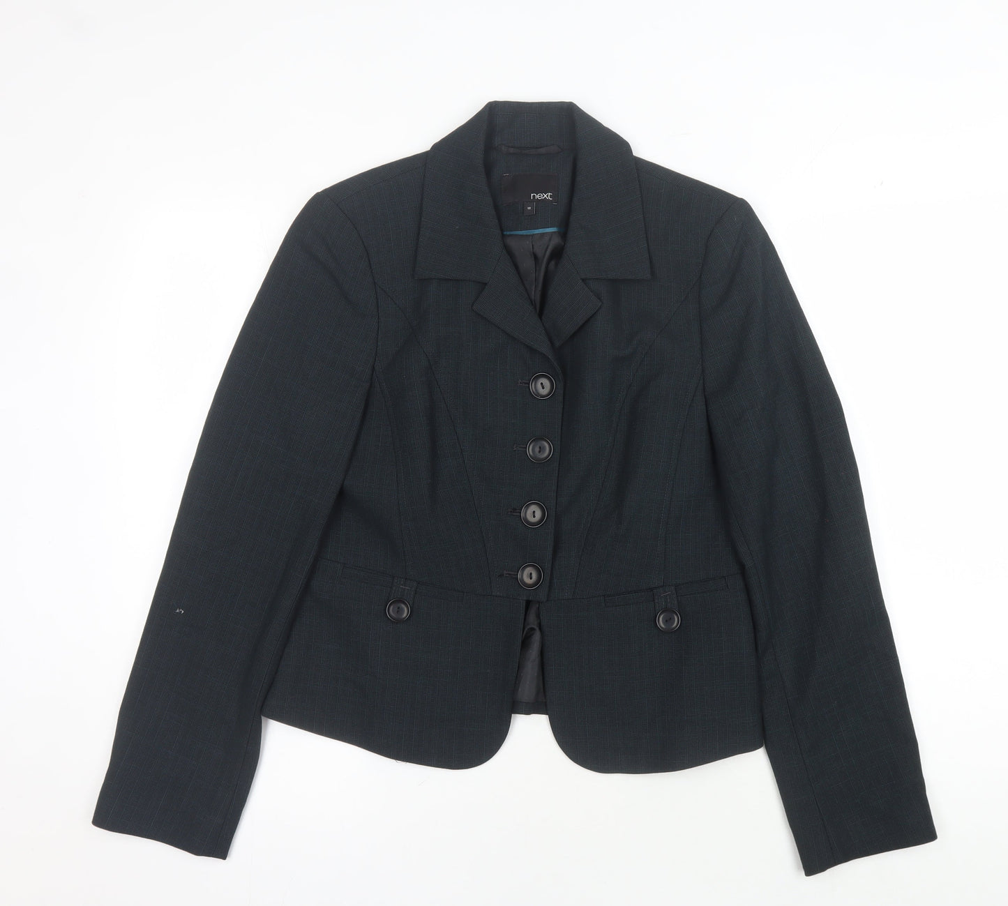 Next Women's Black Suit Jacket Size 12 Regular Fit