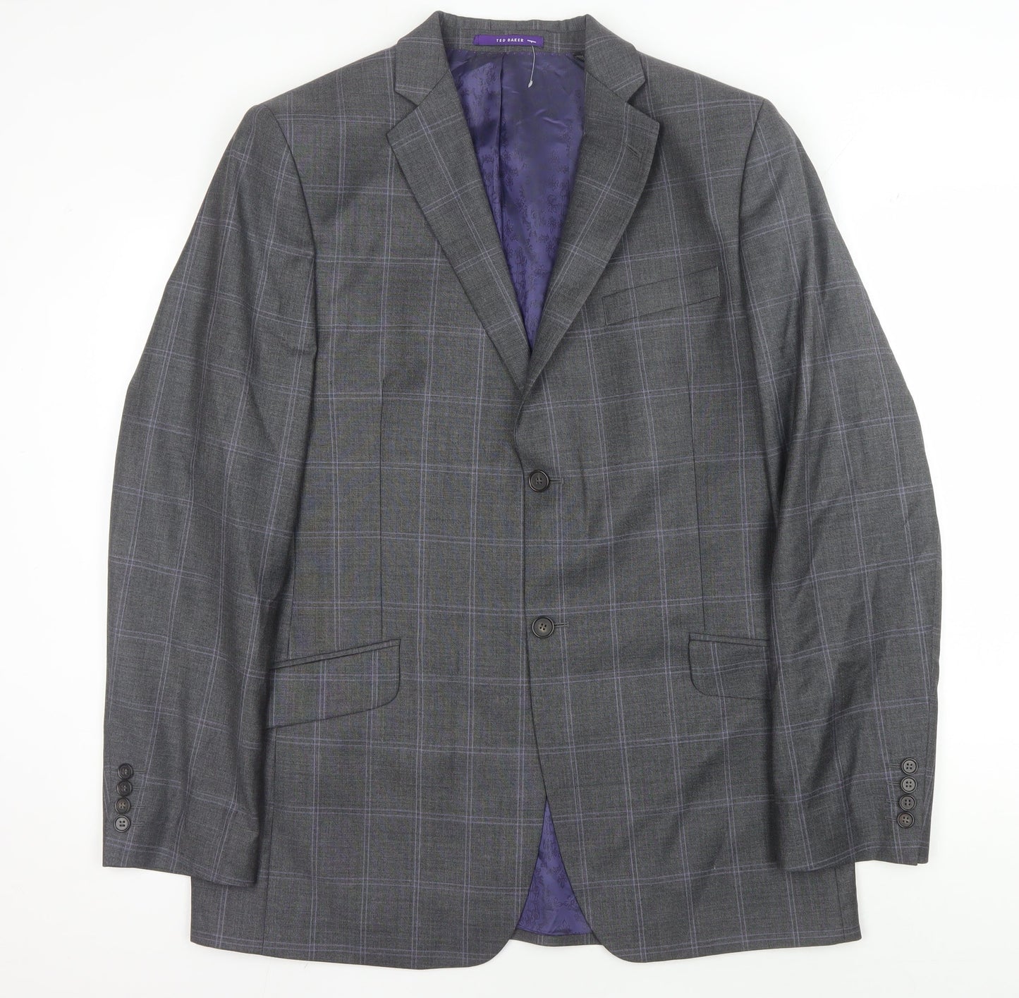Mens UK Size 42 Ted Baker Regular Grey Suit Jacket