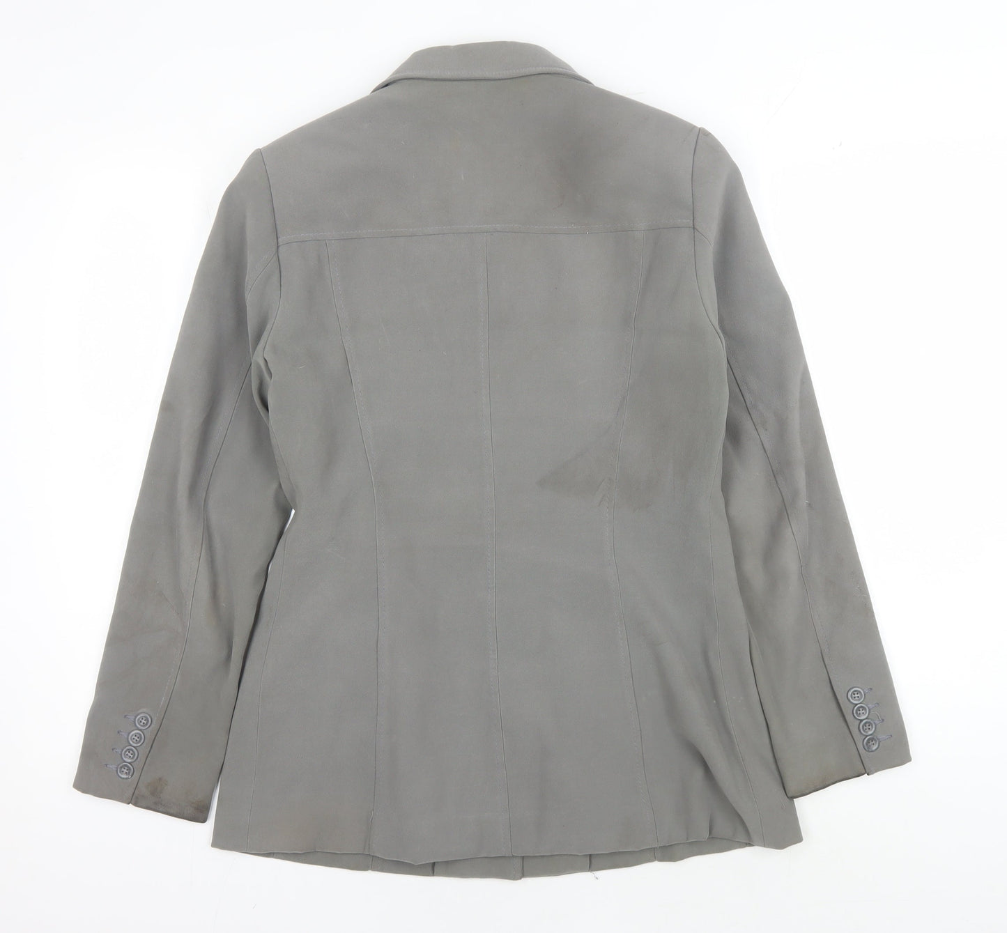 Hennes Women's Grey Long Blazer, Size 12, Button Closure
