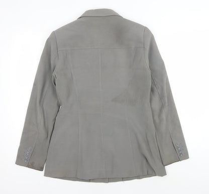 Hennes Women's Grey Long Blazer, Size 12, Button Closure