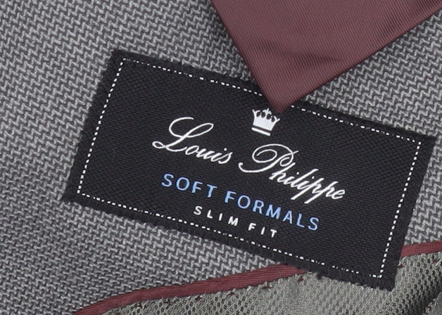 Louis Philippe Grey Suit Jacket Men's Slim Fit 38
