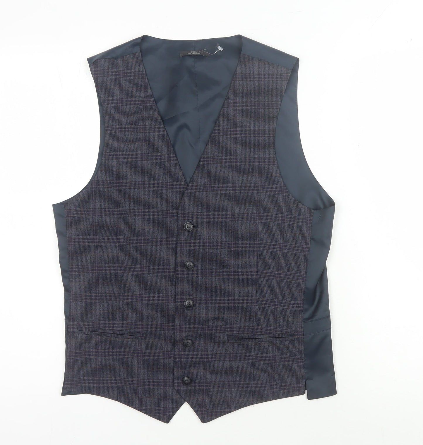 Mens UK Size 36 Marks and Spencer Regular Blue Suit Waistcoat