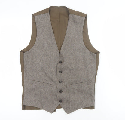 Mens UK Size 36 C&A Regular Brown Suit Waistcoat