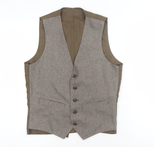 Mens UK Size 36 C&A Regular Brown Suit Waistcoat