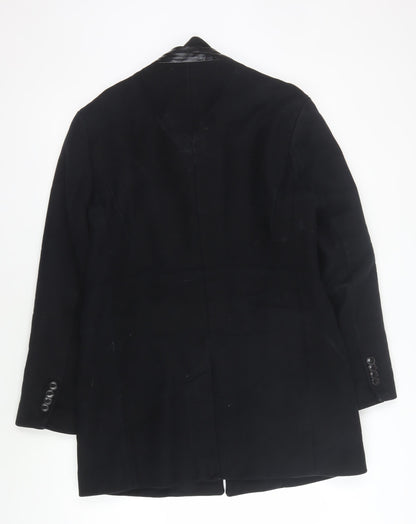 Zara Men's Black Coat XL Button Closure