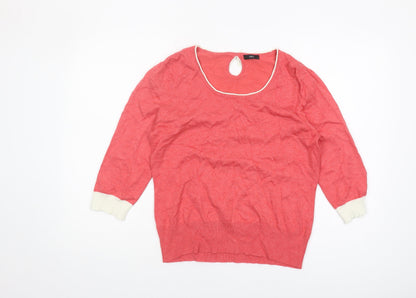 Womens UK Size 14 M&Co Pink Pullover Jumper