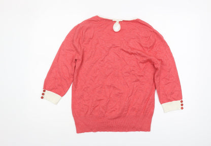 Womens UK Size 14 M&Co Pink Pullover Jumper