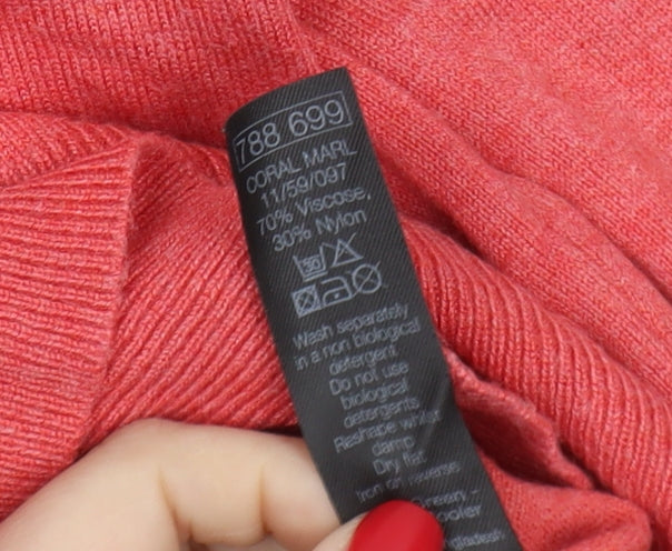 Womens UK Size 14 M&Co Pink Pullover Jumper