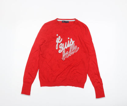 Womens UK Size 10 Marks and Spencer Red Pullover Jumper