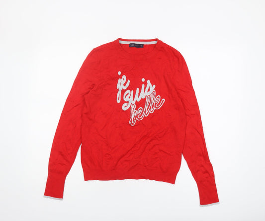 Womens UK Size 10 Marks and Spencer Red Pullover Jumper