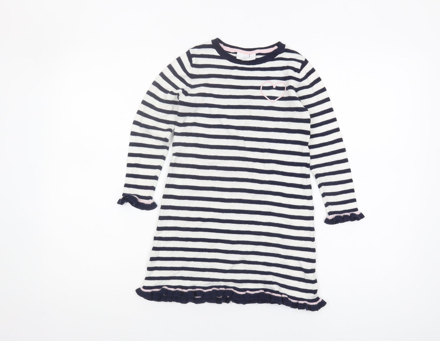 The Little White Company Girls Striped Pullover Jumper 4-5Y Multicoloured