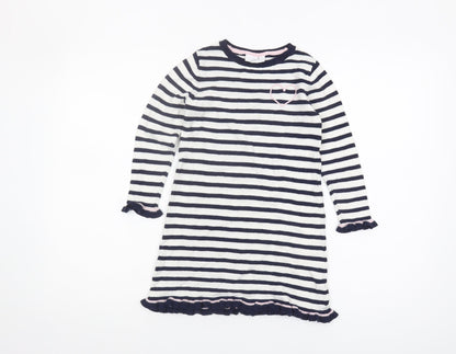 The Little White Company Girls Striped Pullover Jumper 4-5Y Multicoloured