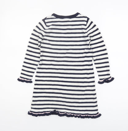 The Little White Company Girls Striped Pullover Jumper 4-5Y Multicoloured