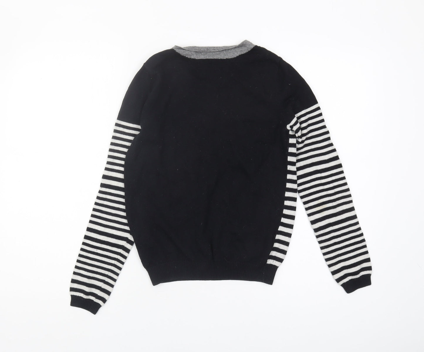 Clements Ribeiro Women's Black Striped Pullover Jumper Size M