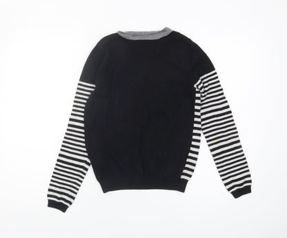 Clements Ribeiro Women's Black Striped Pullover Jumper Size M