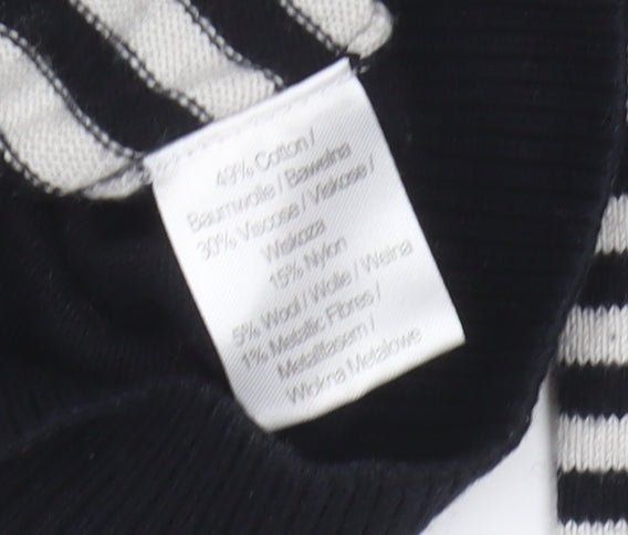 Clements Ribeiro Women's Black Striped Pullover Jumper Size M