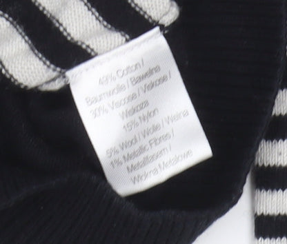 Clements Ribeiro Women's Black Striped Pullover Jumper Size M