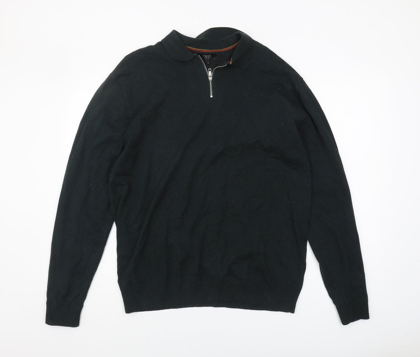 Next Men's Black XL Full Zip Jumper, Casual Style
