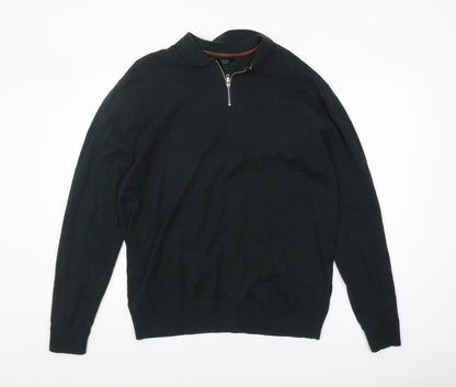Next Men's Black XL Full Zip Jumper, Casual Style