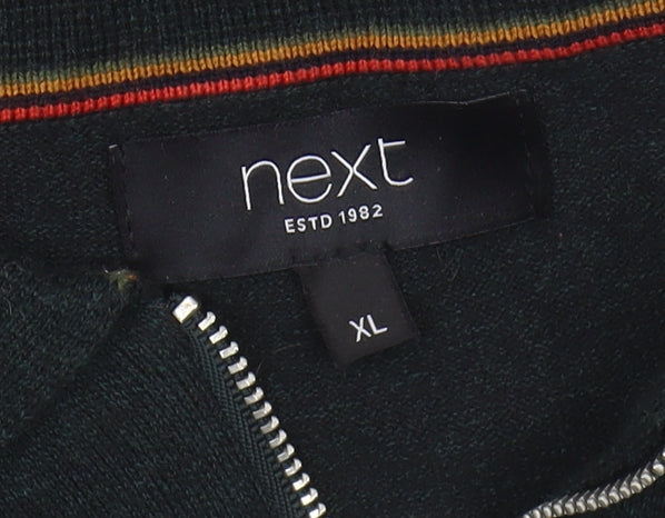 Next Men's Black XL Full Zip Jumper, Casual Style