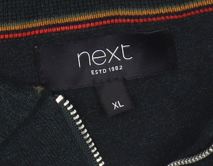 Next Men's Black XL Full Zip Jumper, Casual Style