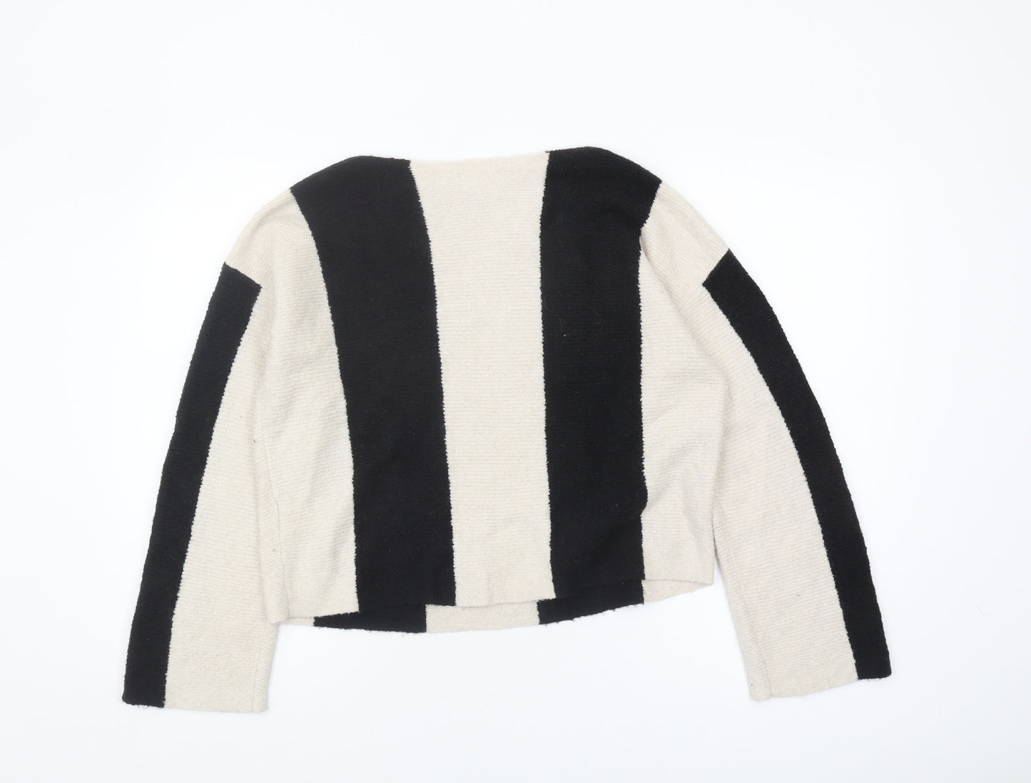 Hush Women's XS Black Beige Striped Pullover Jumper