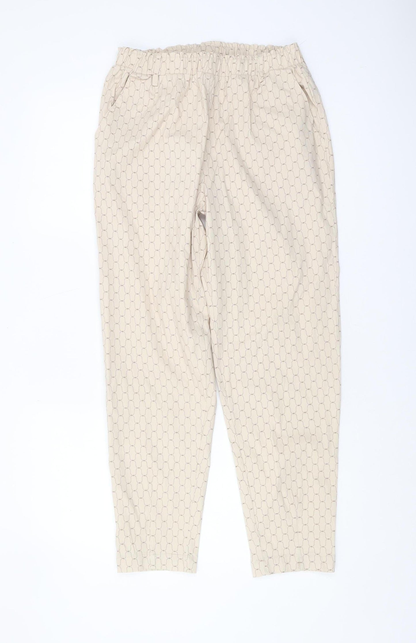 Beloved Women’s Beige Geometric Cropped Trousers