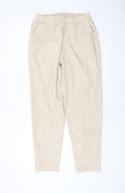 Beloved Women’s Beige Geometric Cropped Trousers