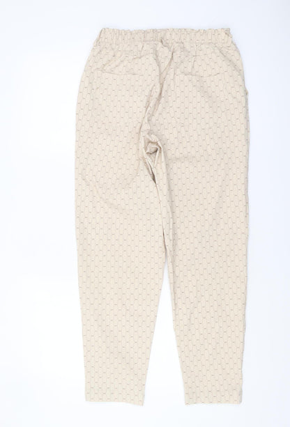 Beloved Women’s Beige Geometric Cropped Trousers