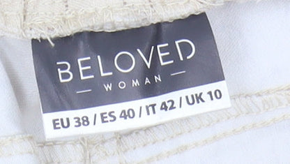 Beloved Women’s Beige Geometric Cropped Trousers