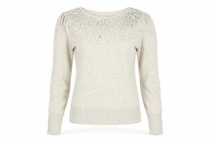 Womens UK Size 8 Warehouse Beige Pullover Jumper