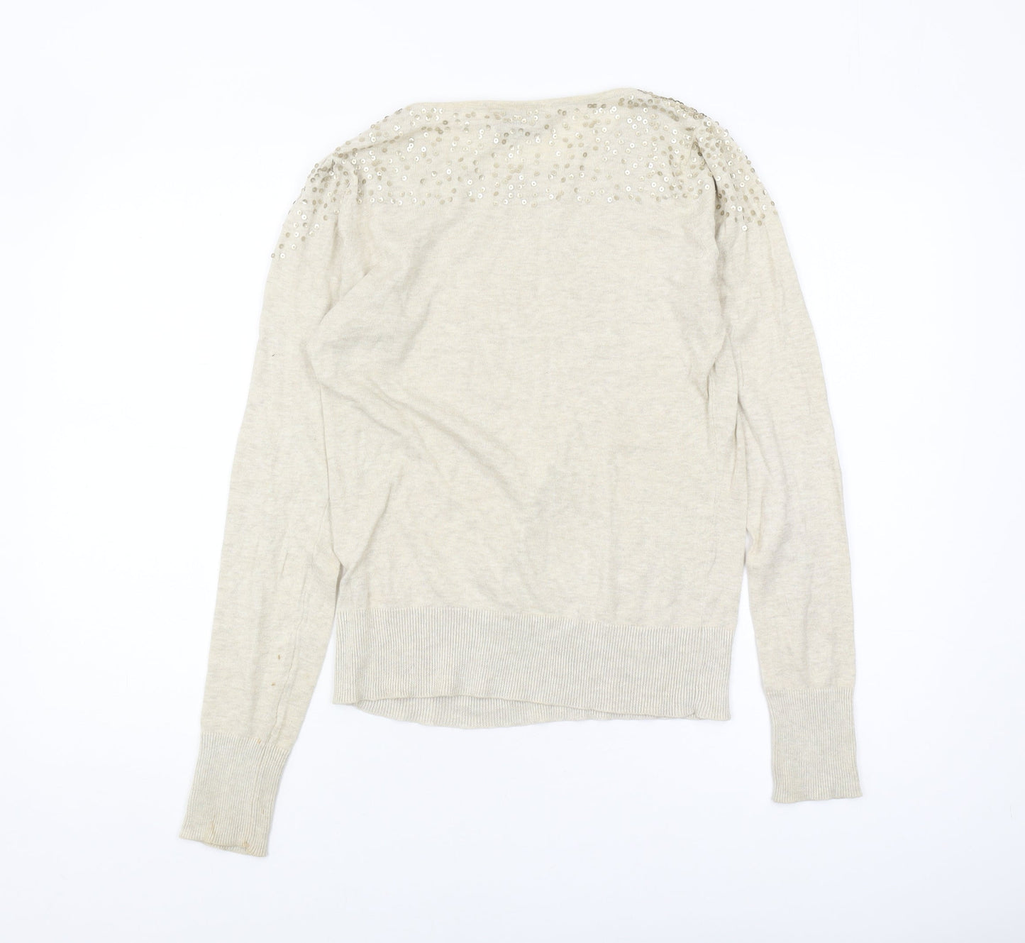Womens UK Size 8 Warehouse Beige Pullover Jumper