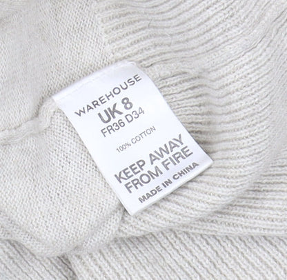 Womens UK Size 8 Warehouse Beige Pullover Jumper