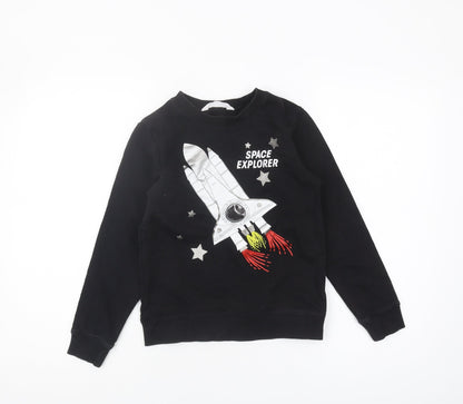 H&M Boys Black Space Explorer Sweatshirt 10 Years