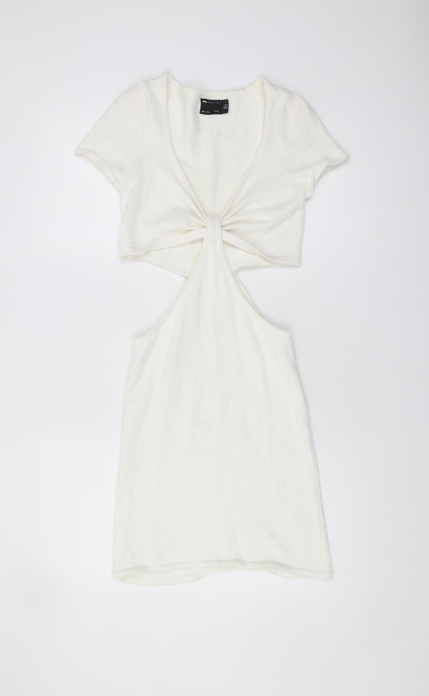 ASOS DESIGN Women's White Mini Cut Out Dress Size 8