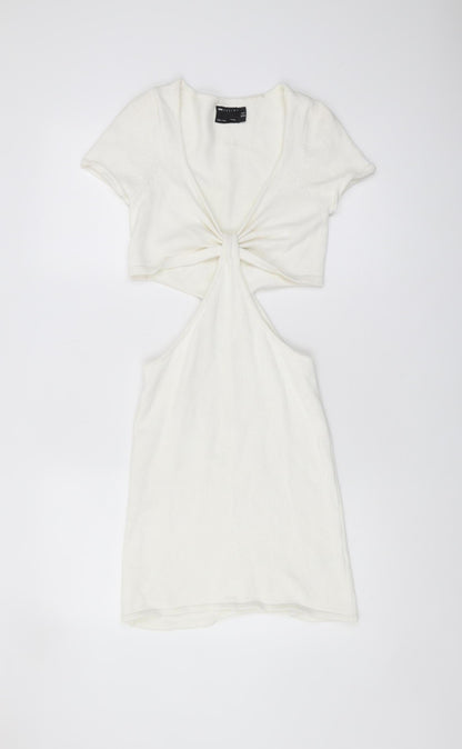 ASOS DESIGN Women's White Mini Cut Out Dress Size 8