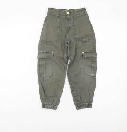 River Island Girls Cargo Trousers Grey 5 Years Elastic Waist