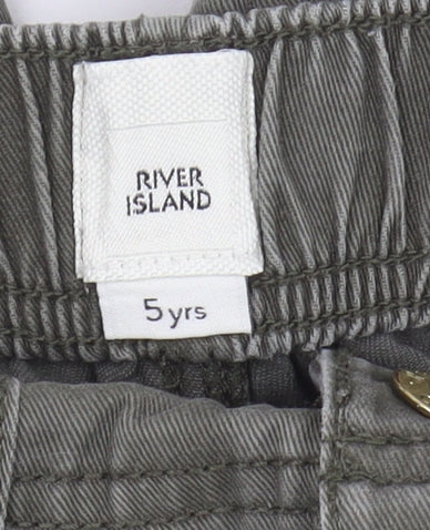 River Island Girls Cargo Trousers Grey 5 Years Elastic Waist