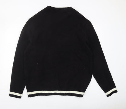 H&M Men's Black Logo Sweater, L, Casual Knitwear