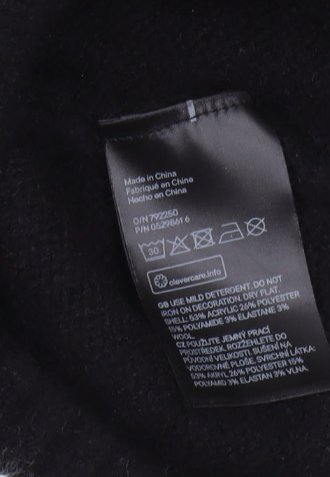 H&M Men's Black Logo Sweater, L, Casual Knitwear