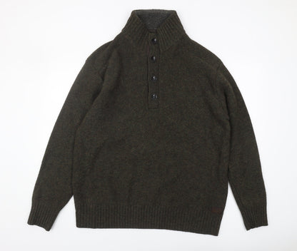 Next Men’s Green Wool Blend Henley Jumper 2XL