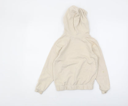 H&M Girls Beige Pullover Hoodie, Size 8-9, Urban Style
